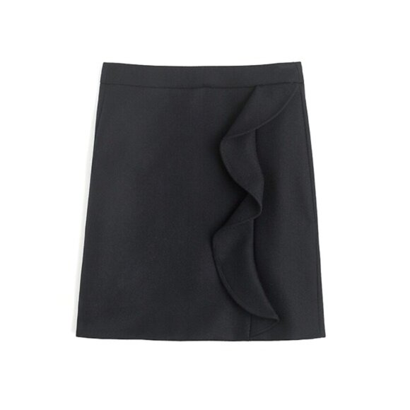 J. Crew Ruffle Mini Skirt in Double-Serge Wool (size 4) - Picture 1 of 12